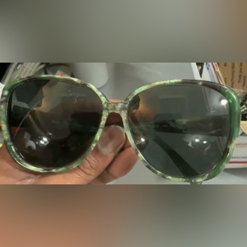 Gucci GG 2118/S 64M 59□14 135 Green Marble Square Plastic Vintage Rare